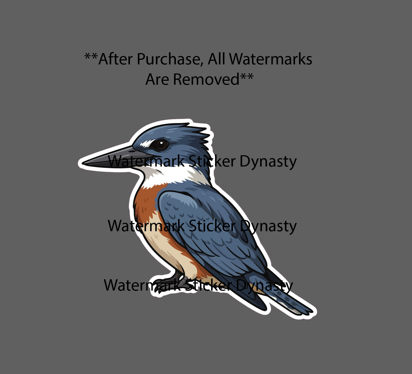 Belted Kingfisher Sticker Waterproof Decal Bird Animals Birds Outdoor Gift NEW