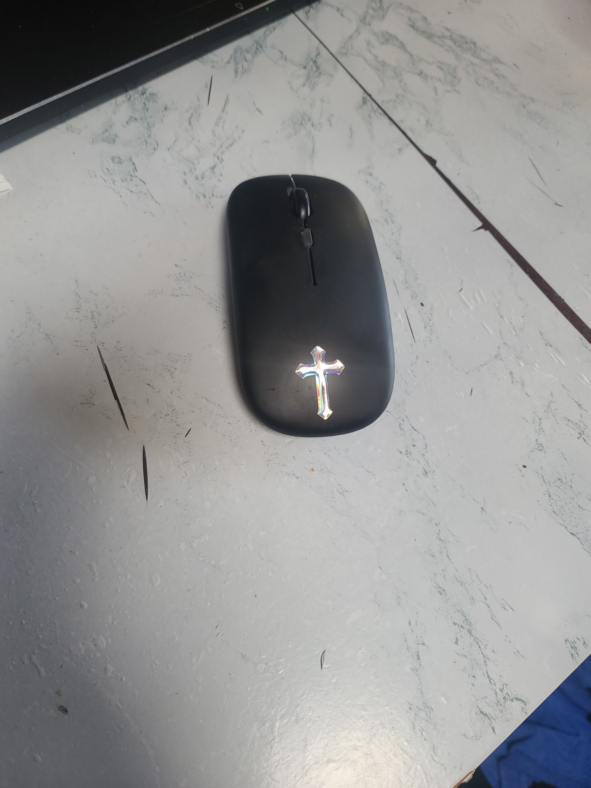 Holographic Religious Resin Cross Mini Decal Stickers Oil Slick Shine (1-inch)