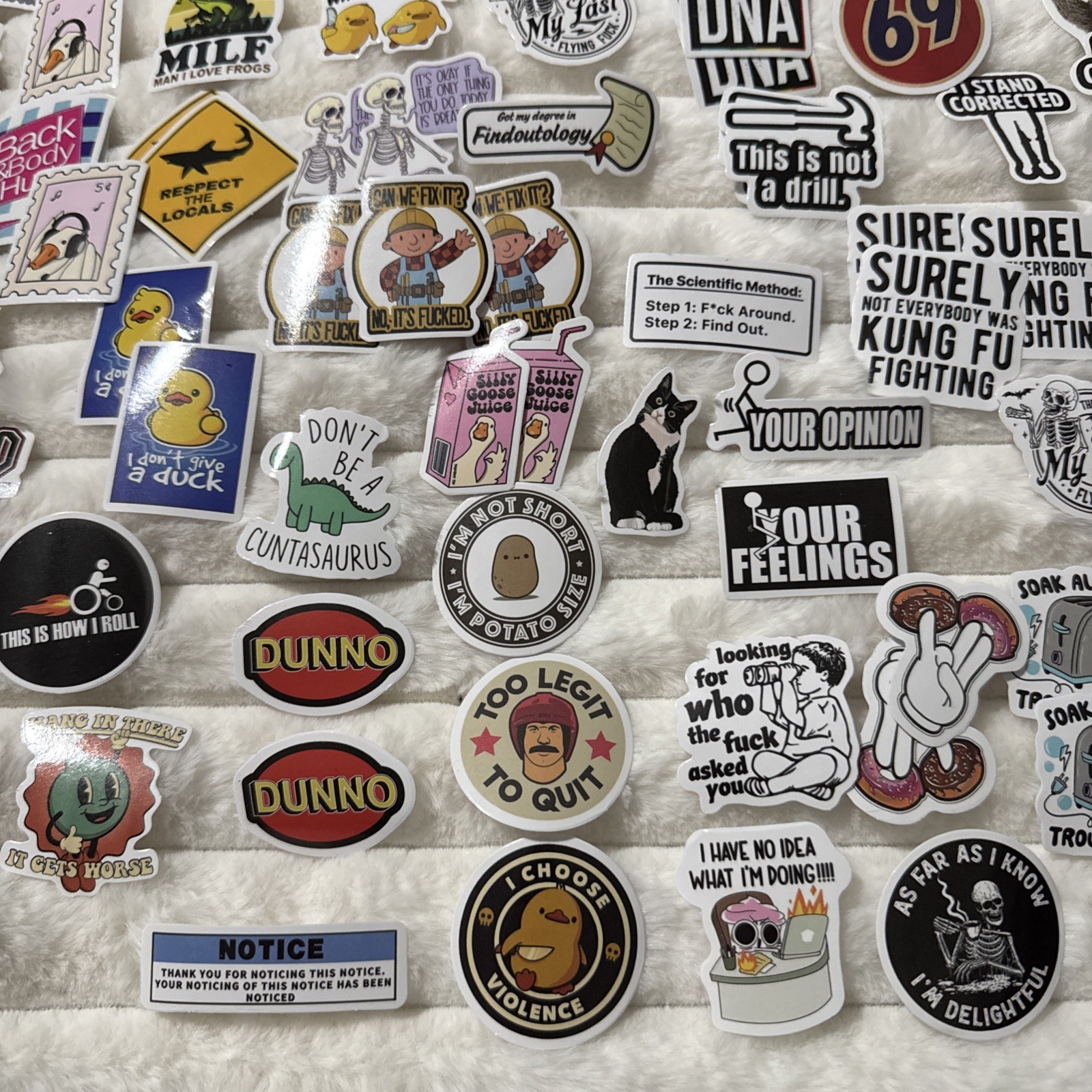 130 Pcs Funny Saying Stickers for Adults Quote Water Bottles Stickers Bumper Wal