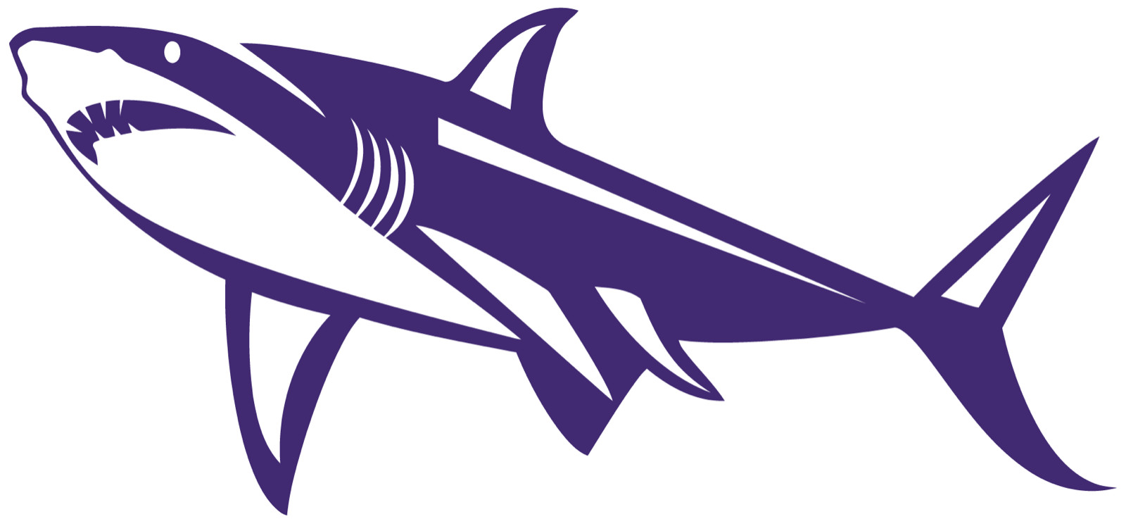 White Shark Decal Multicolor Made In USA