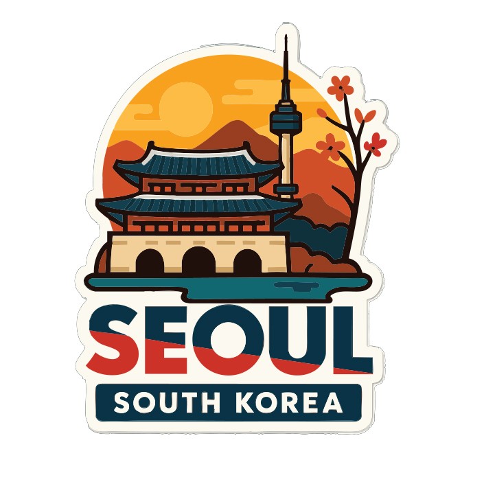 Seoul South Korea Sticker Decal Vinyl Die-Cut City Skyline Landmark Design