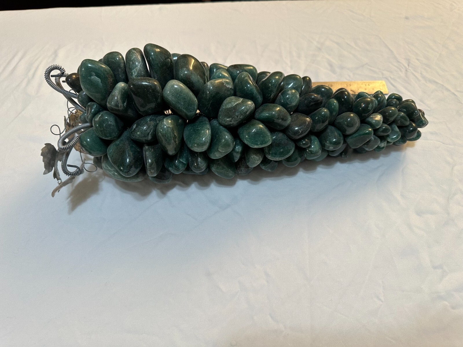 Beautiful Polished Stone & Silver Leaf Decoration