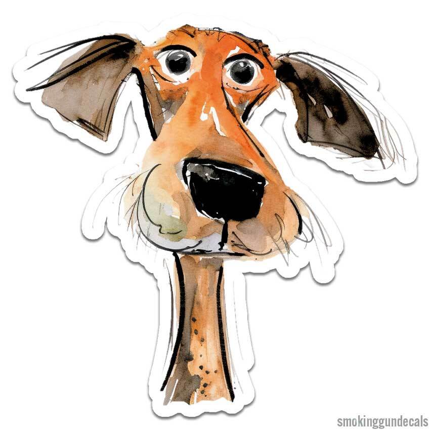 Watercolor Sketch Dog, Vinyl Decal Sticker, Indoor Outdoor, 3 Sizes, #12533