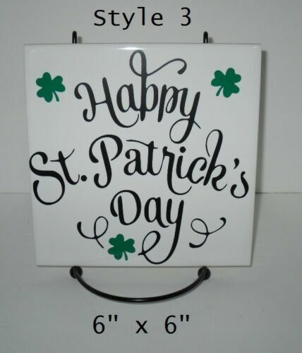 Happy St. Patrick's Day decal sticker for DIY 8" glass block or tile