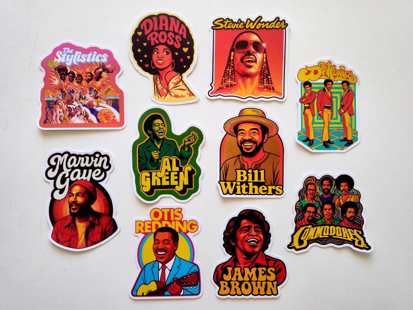Oldies Music Sticker Pack (10 Stickers) SET 1 soul funk r&b retro vinyl decals