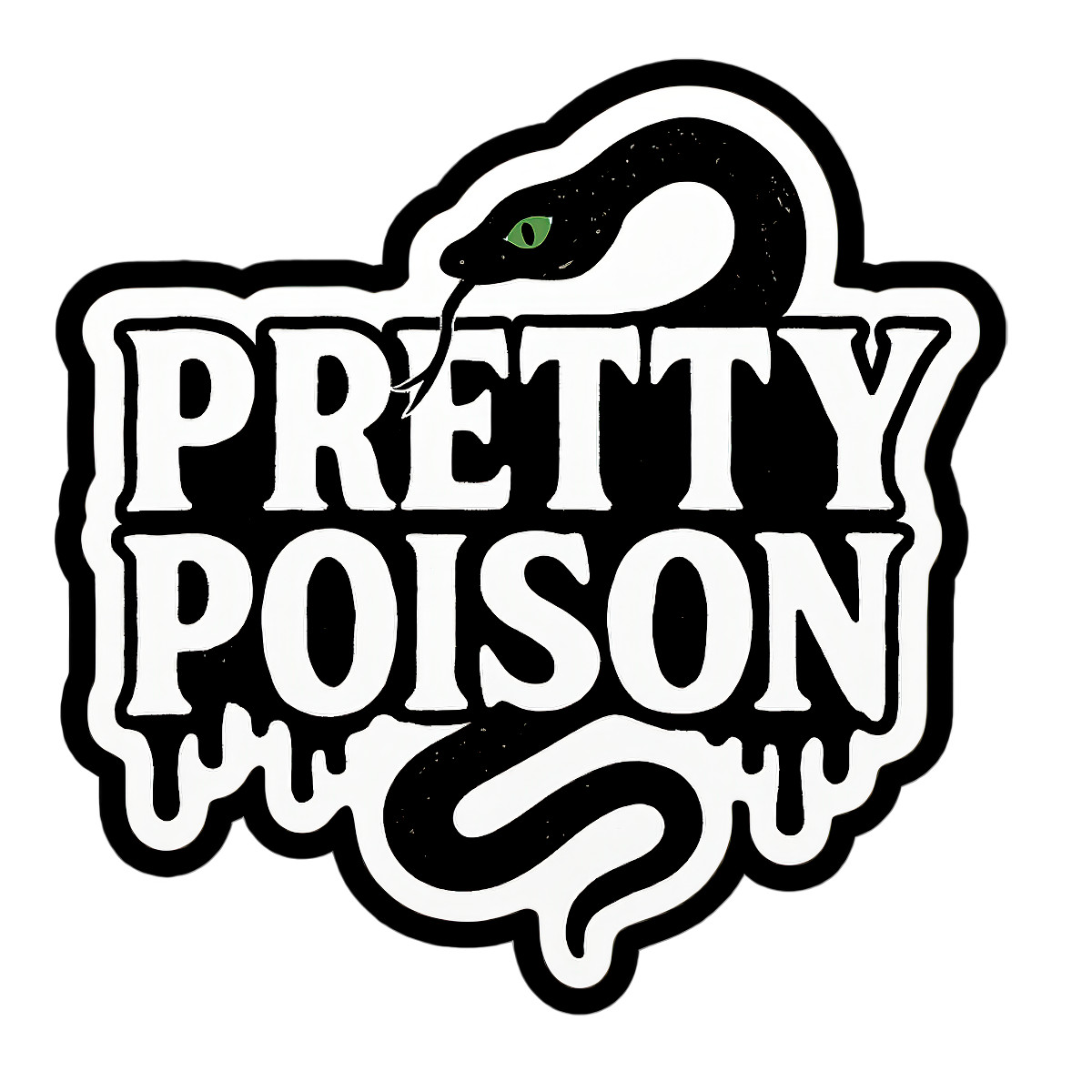 Pretty Poison Snake Sticker 4 Inch Goth Grunge Decal Waterproof Vinyl Art