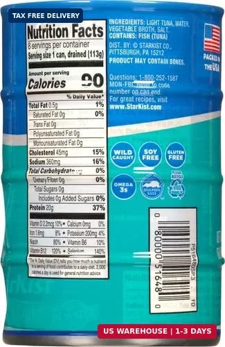 StarKist Chunk Light Tuna in Water, 5 oz (Pack of 8)