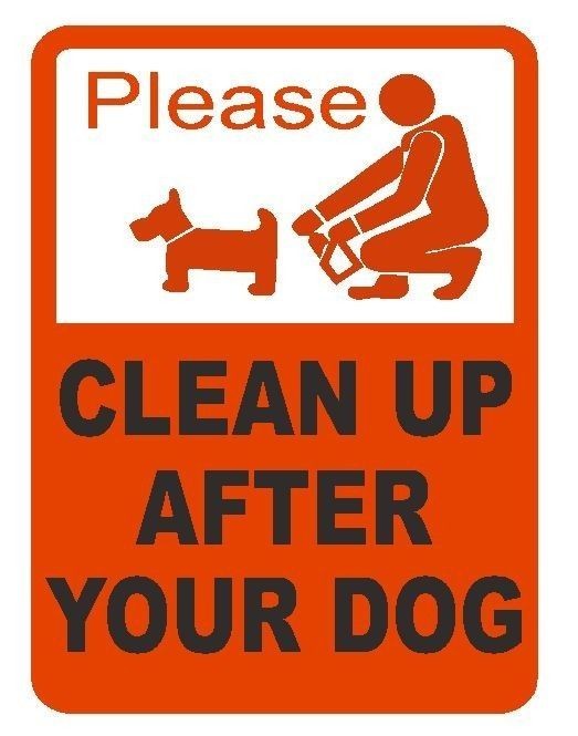 Please clean up after your dog K9 Pooper scooper Sign Decal Sticker Label D365