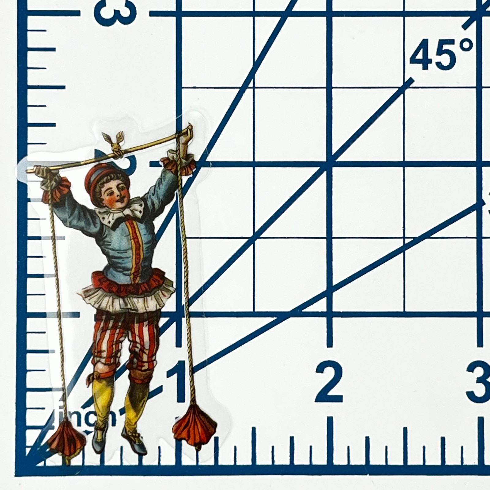 Victorian Acrobat Vinyl Sticker Transparent Vintage Circus Boy Stationery