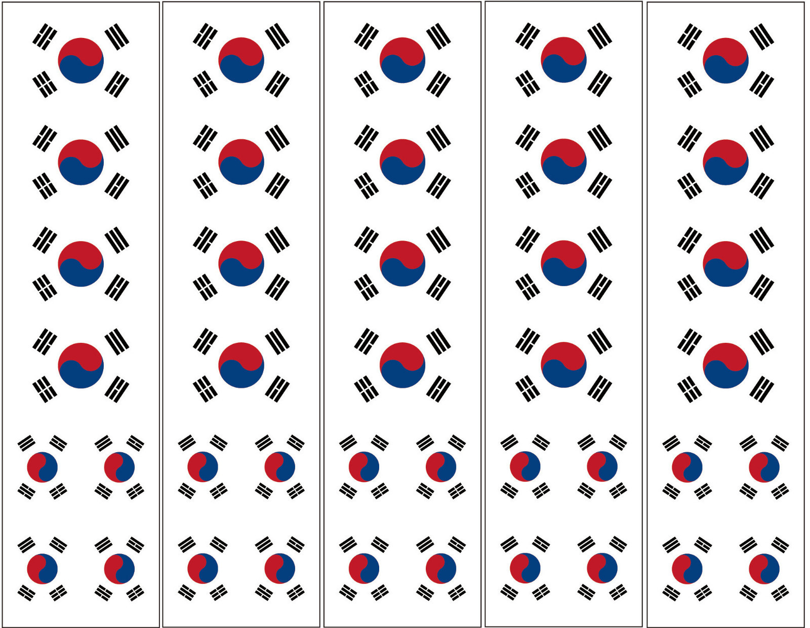 40 Removable Stickers: South Korean Flag, Korea Party Favors, Decals