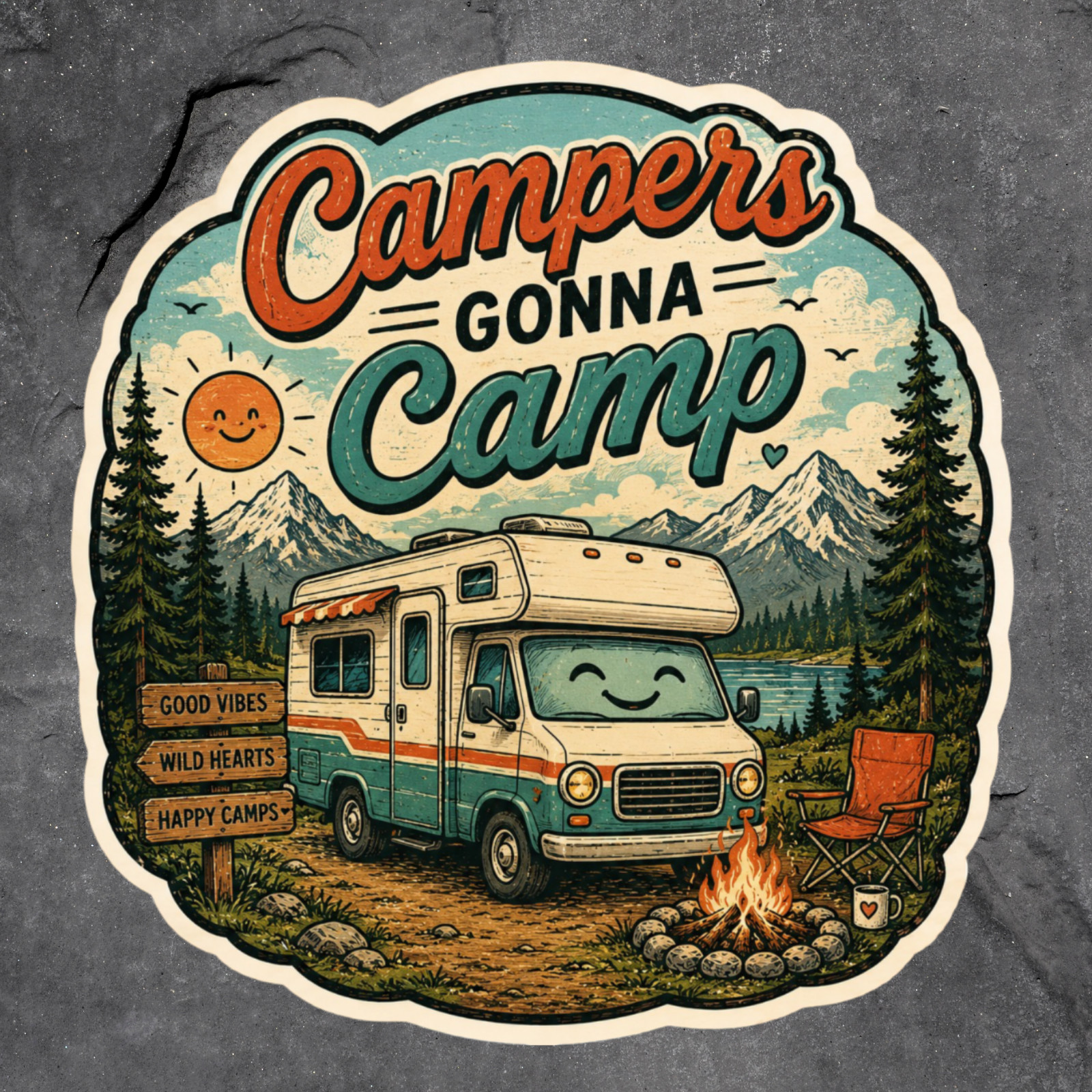 Camping Sticker Vinyl Decal Campers Gonna Camp Funny RV Life Outdoors