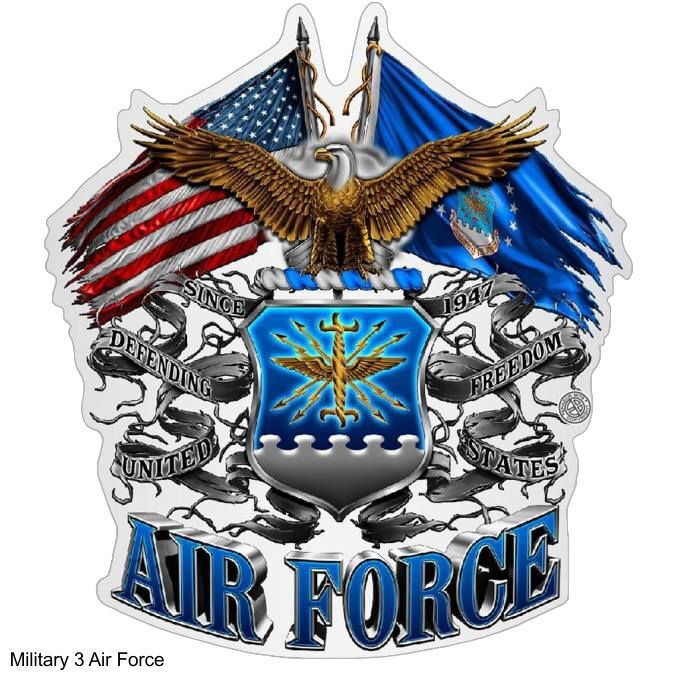 LARGE-SIZED CAR DECALS – U.S. MILITARY – 6 CHOICES