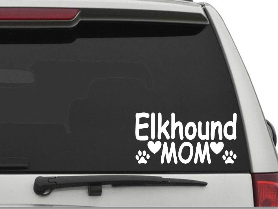 ELKHOUND MOM Sticker Decal FREE SHIPPING Car Truck CW425