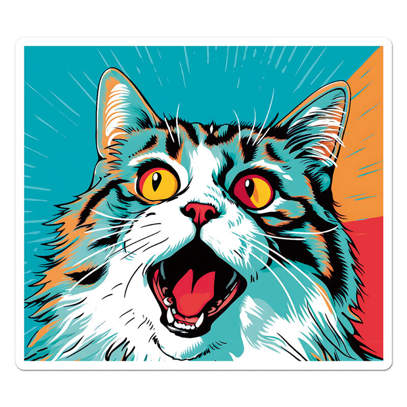 Popart Siberian Cat, Vinyl Decal Sticker, Indoor Outdoor, 3 Sizes, #11865
