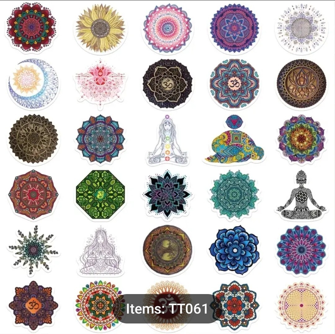 20 PCS Mandalas Yoga Meditation Healing Stickers BRAND NEW
