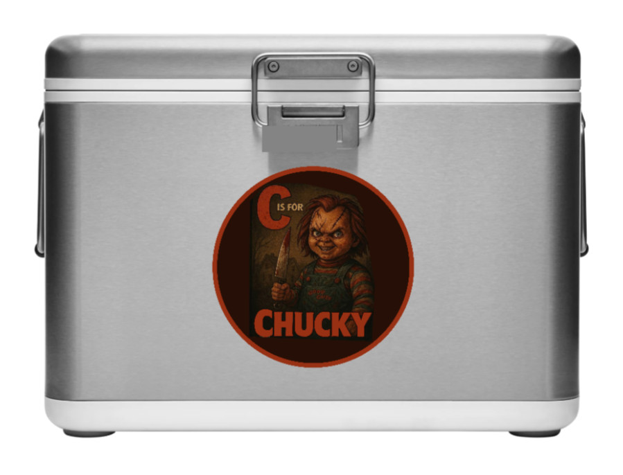 Halloween – "C" For Chucky – 4" Decal Vehicle Cooler Laptop Decor Frame Bucket