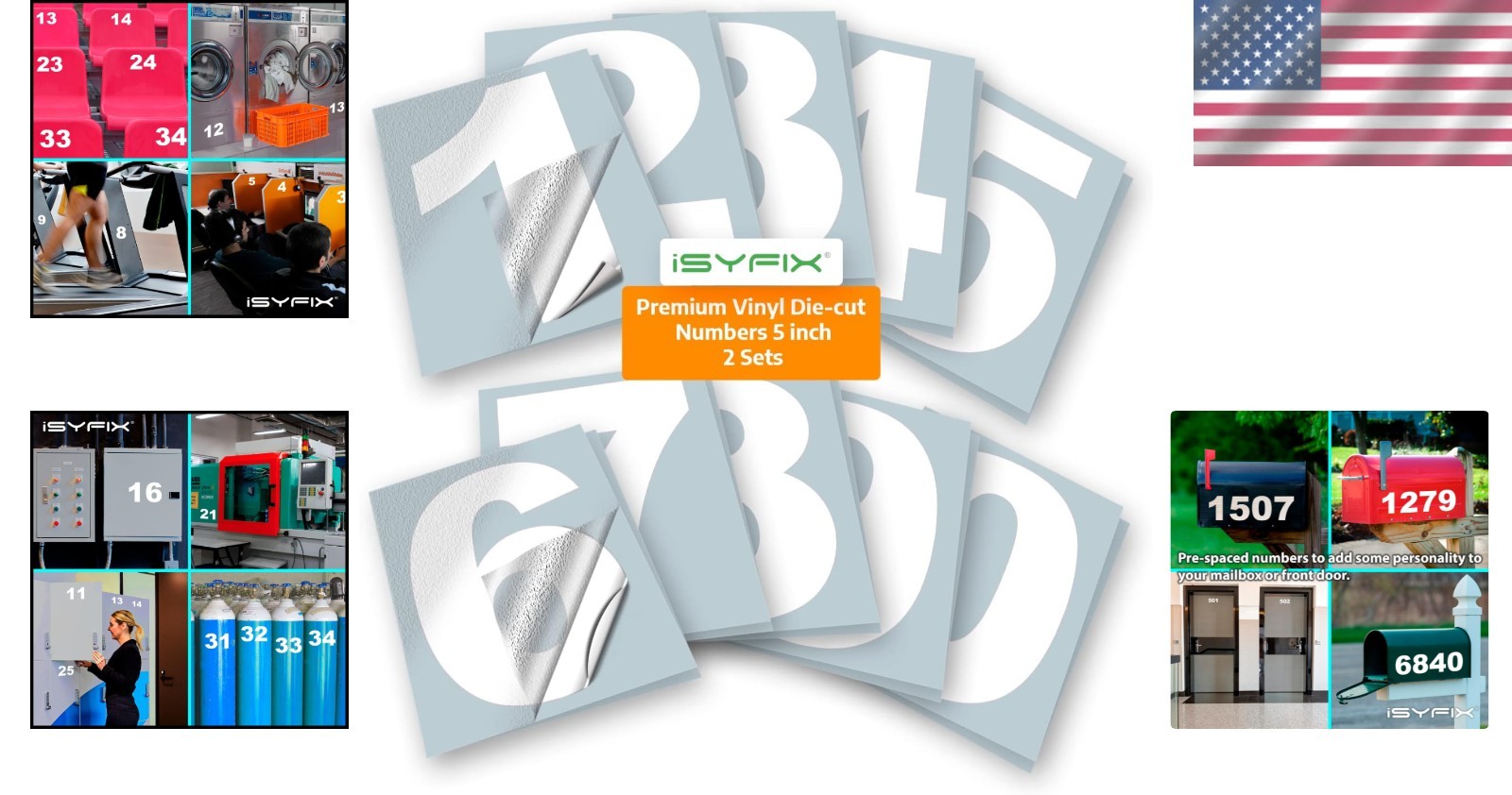 Die Cut Vinyl Numbers Stickers for Mailbox, Signs