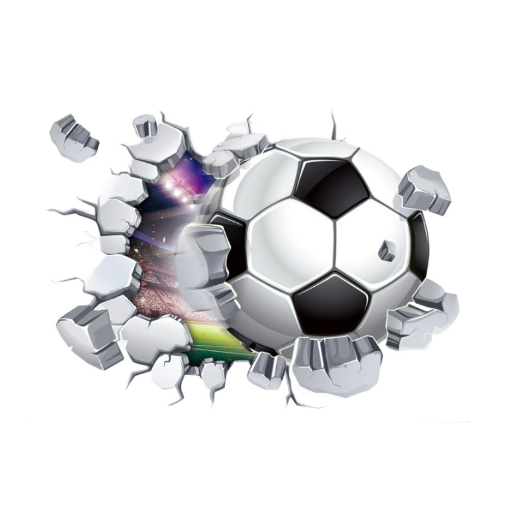 3D Soccer Football Wall Stickers PVC Decor for Living Room Bedroom Office Walls