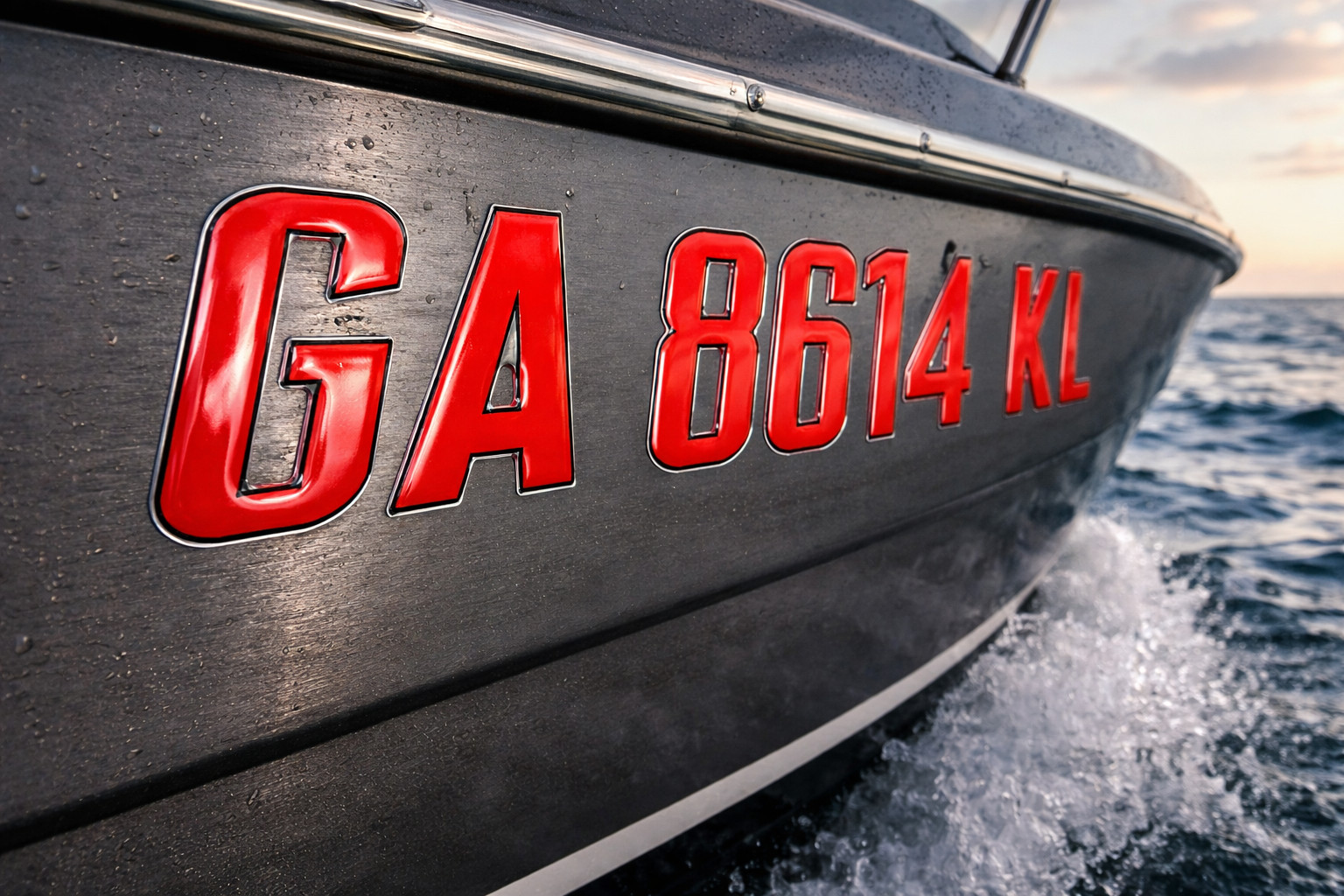 Boat and Jet Ski Lettering Marine Grade Raised Registration Numbers Raised Domed