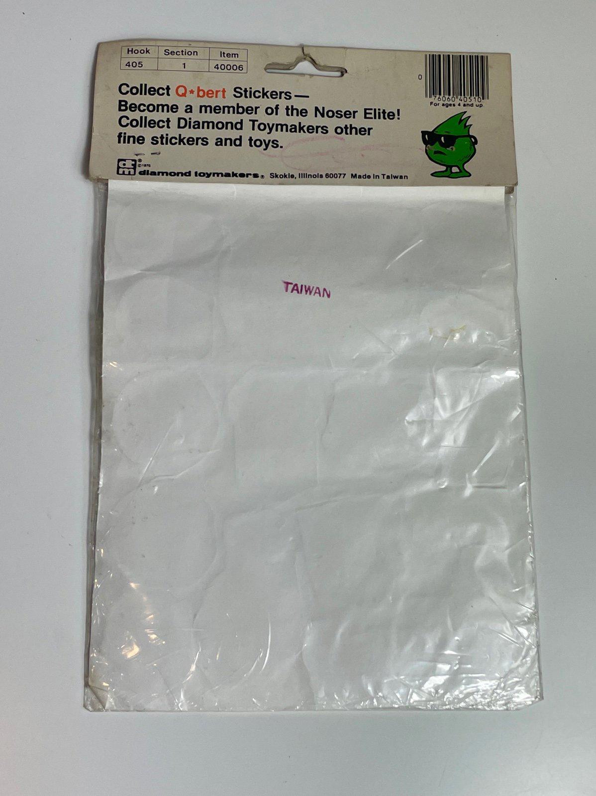 Qbert Atari Vintage 1982 Sealed Puffy Fuzzies Sheet of Stickers
