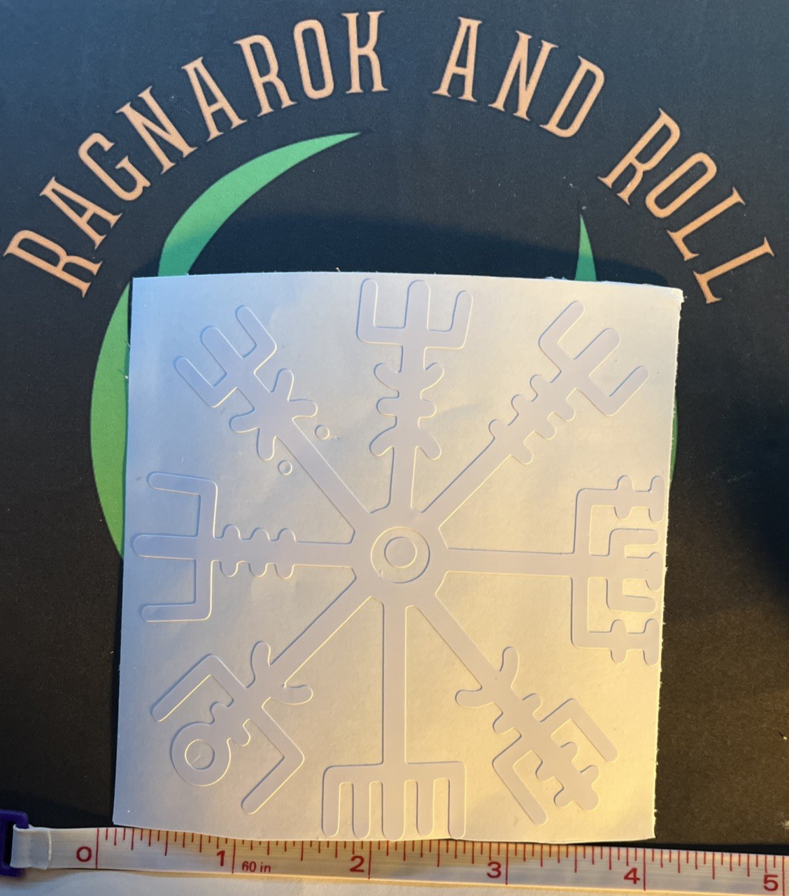Vegvisir Permanent Vinyl Decal – 4" – Glossy White – Indoor/Outdoor/Dishwasher