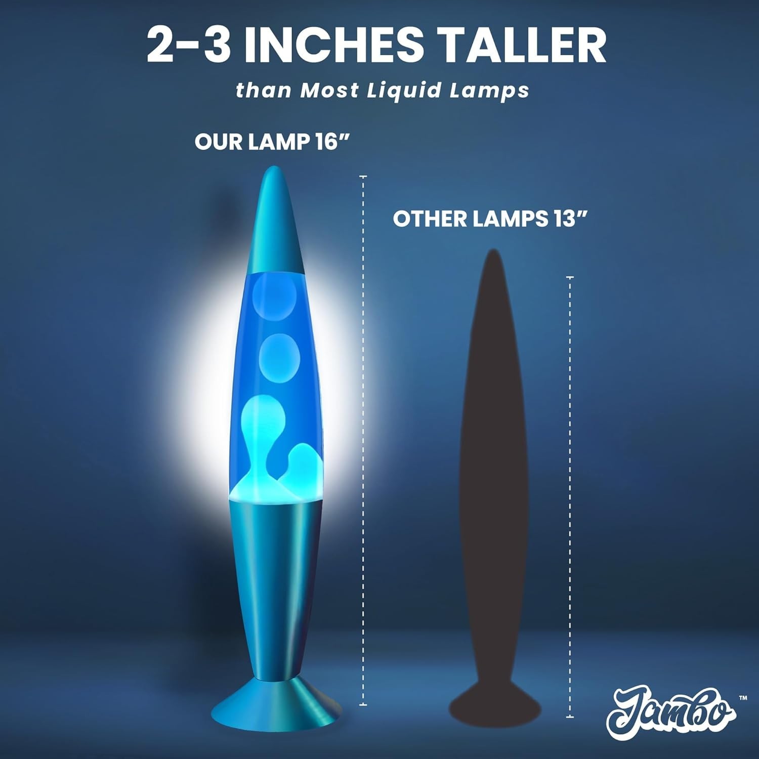 Lava Lamp 16in Blue White Wax Relaxing Liquid Motion Night Light Home Decor Room