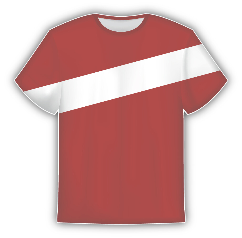 Latvia Flag Sticker In The Form Of T Shirt Vinyl Sticker Decal