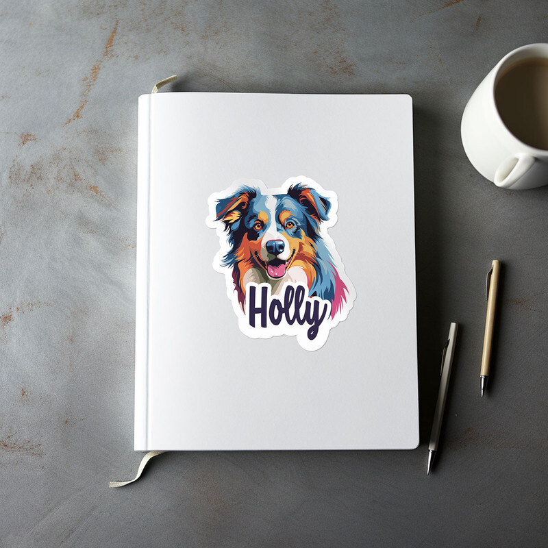 Australian Shepherd Dog Holly Name Car Bumper Sticker Waterproof Vinyl Decal