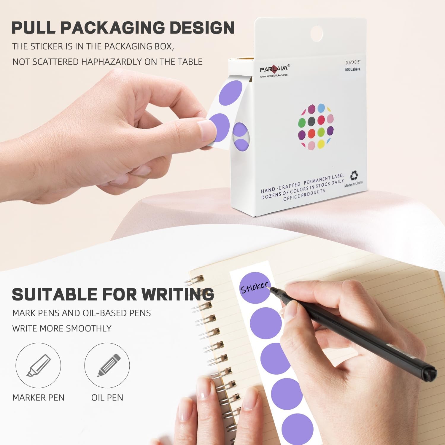 1/2 Inch Round Adhesive Color-Code Dot Stickers,500 Stickers Inventory Dots