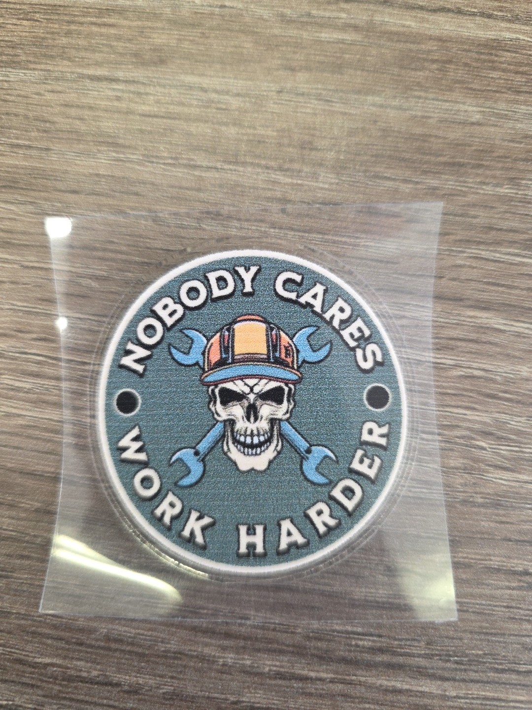Funny Hardhat Vehicle UV DTF Decal Sticker Waterproof Work Hard 4in X 4in