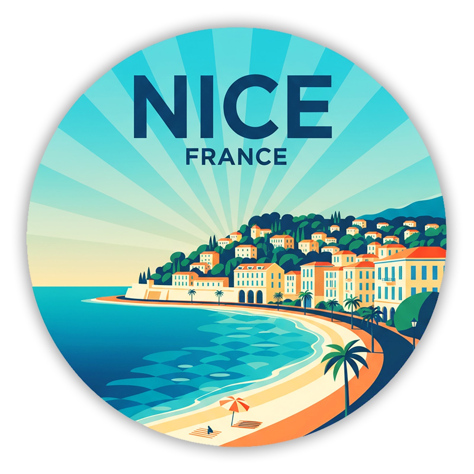 Nice France Vintage Travel Sticker Die Cut Waterproof Vinyl Laptop Decal