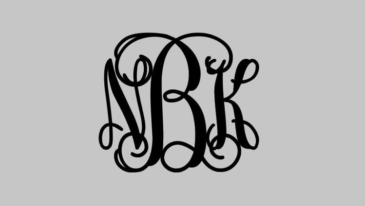 Vine Monogram Car Decal Approximately 5 inches – 5 year Vinyl for Car Window