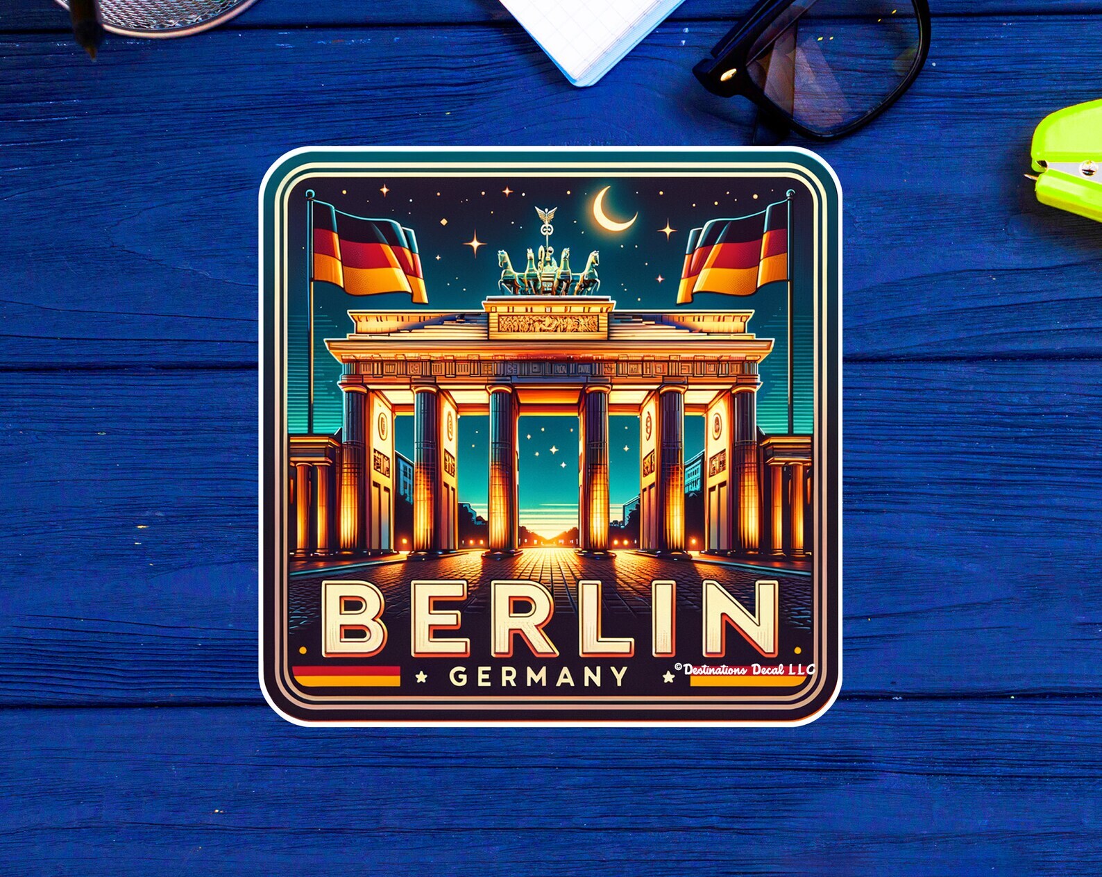 Berlin Germany Sticker 3" To 4" Brandenburg Gate Souvenir Decal Indoor Outdoor