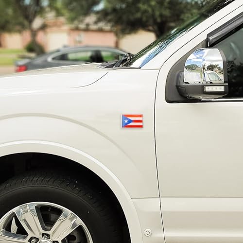 Flag Sticker Emblem Decal for Puerto Rico Car Chrome Flags – 2 Pack – 3 Pack