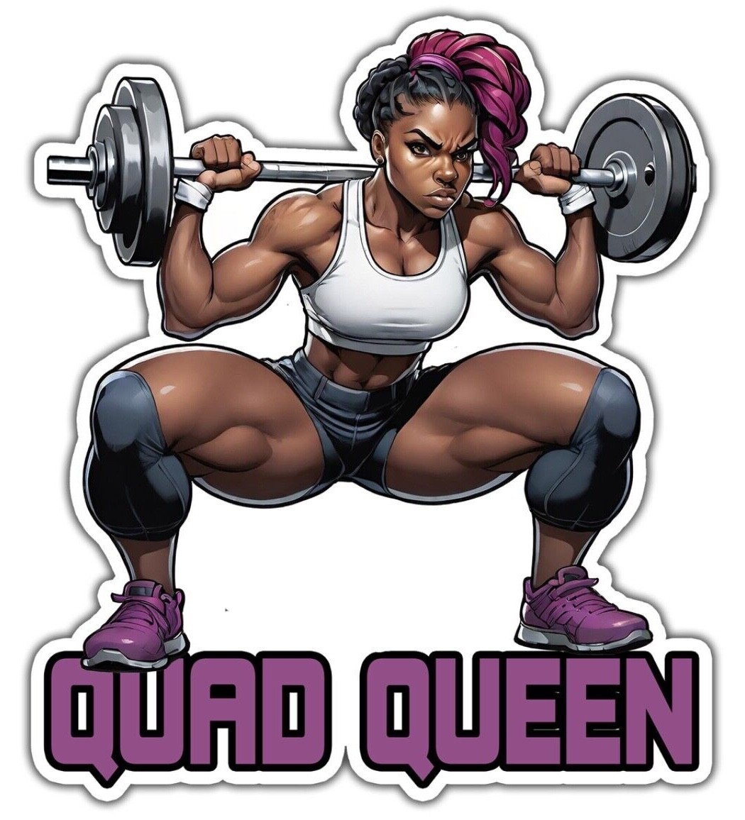 Quad Queen Sticker | Waterproof Gym Fitness Sticker Vinyl Decal
