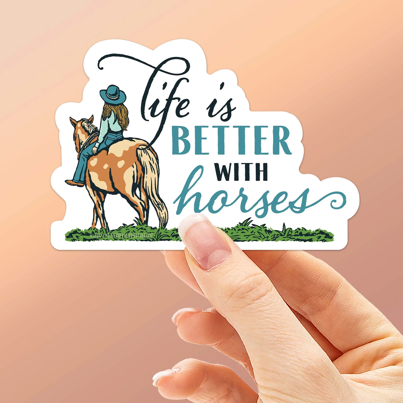 Life is Better with Horses Sticker- Cute Decal for Water Bottle or Laptop