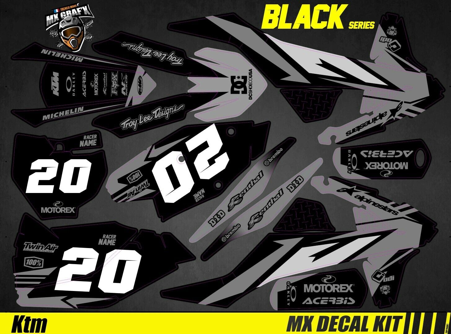 Moto Decal Kit For KTM SX / SX-F – Black Series