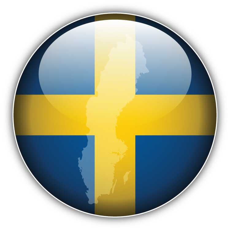 Sweden Glossy Flag Map Label Car Bumper Sticker Decal