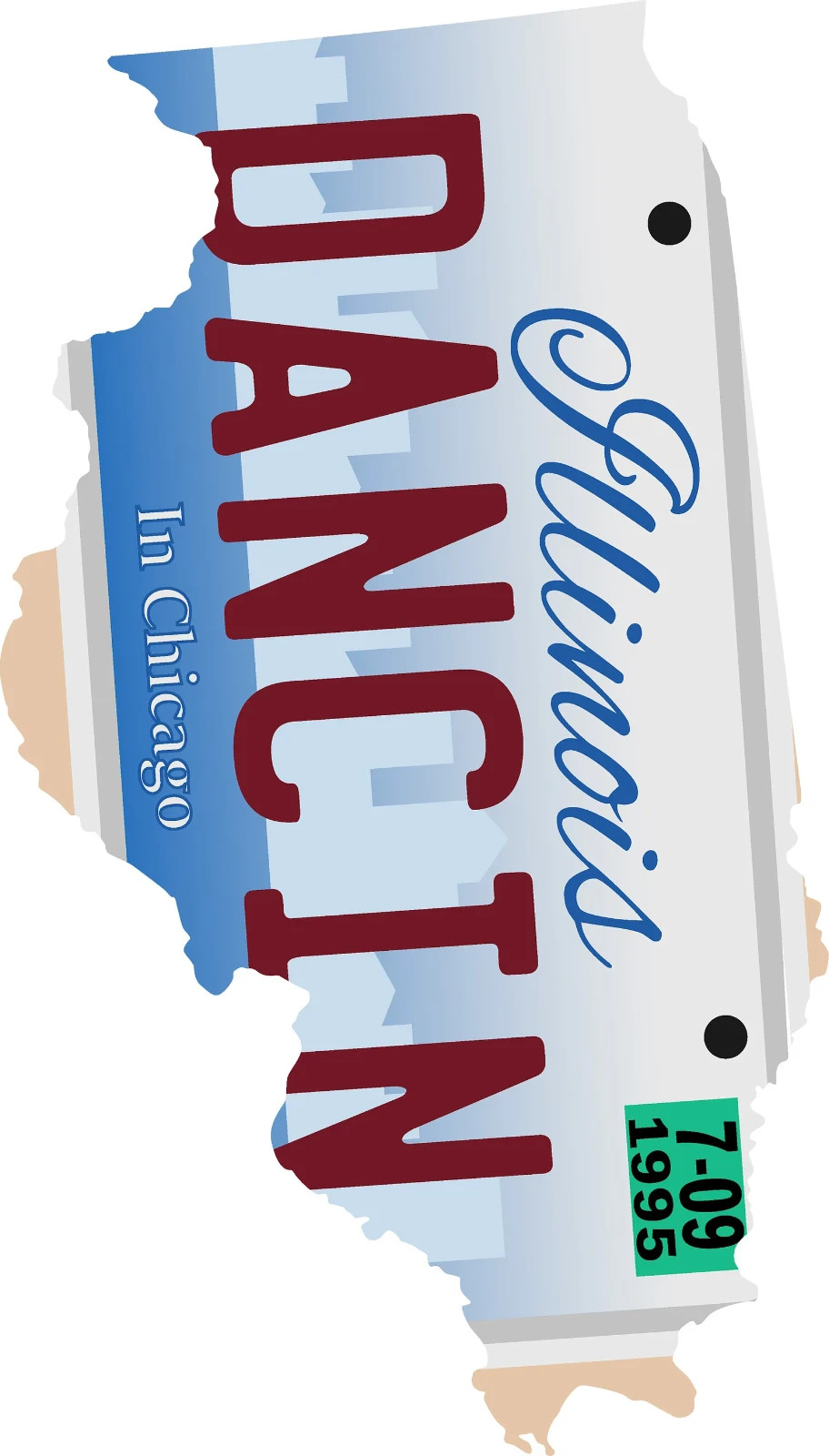 🌹⚡️GRATEFUL DEAD Illinois Dancin Sticker *NEW* Measures 1.75" x 3"⚡️🌹