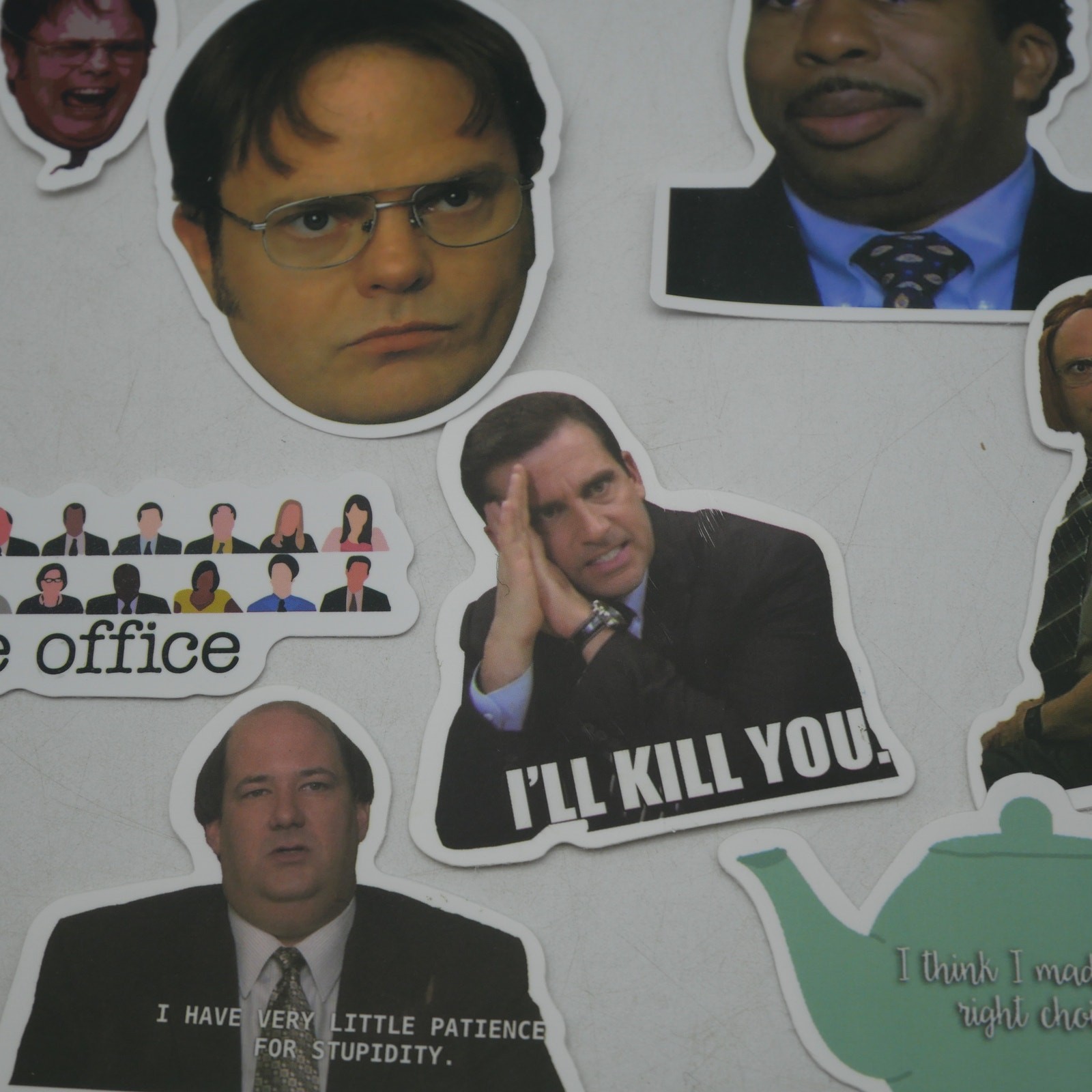 46 The Office Stickers Michael Dwight Jim Stanley Kevin Vinyl Laptop Bottle