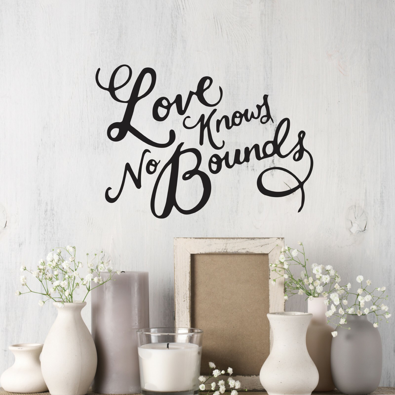 Wall Decal Love Bounds Positive Motivation Interior Vinyl Decor Black gz528