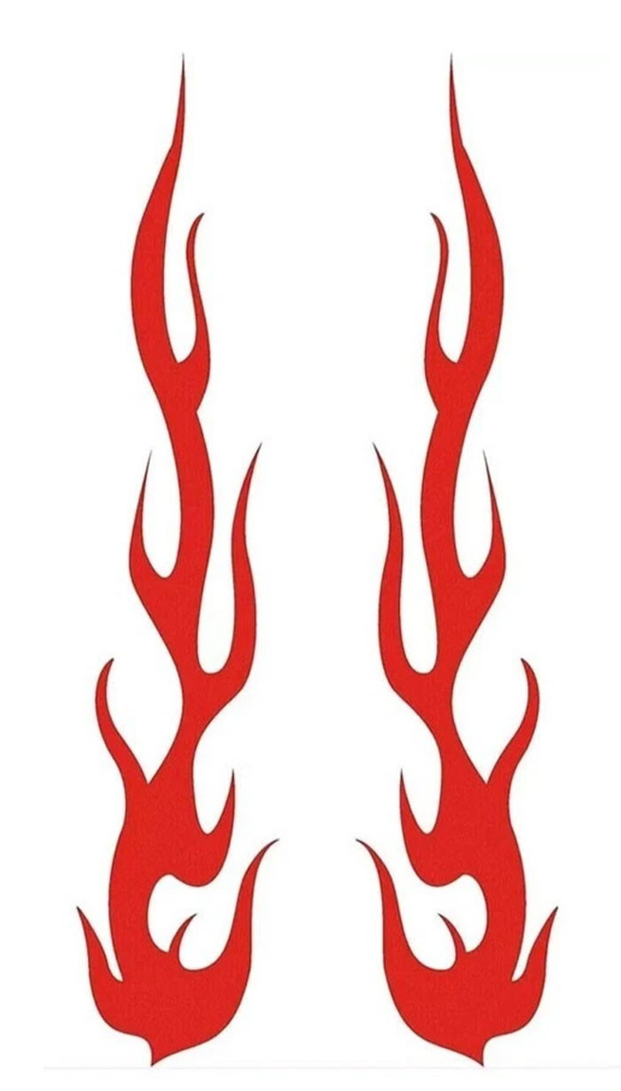 Tribal Flames Hot Rod Fire Two 7" Vinyl Decals Car Truck Bike Helmet Motorcycle