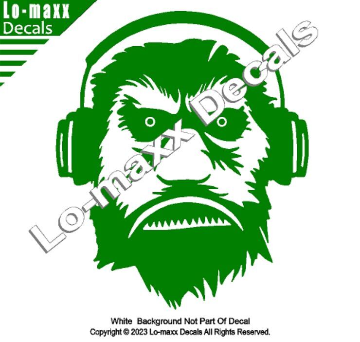 Bigfoot With Headphones Custom Graphic Design Original Die Cut Vinyl Decal