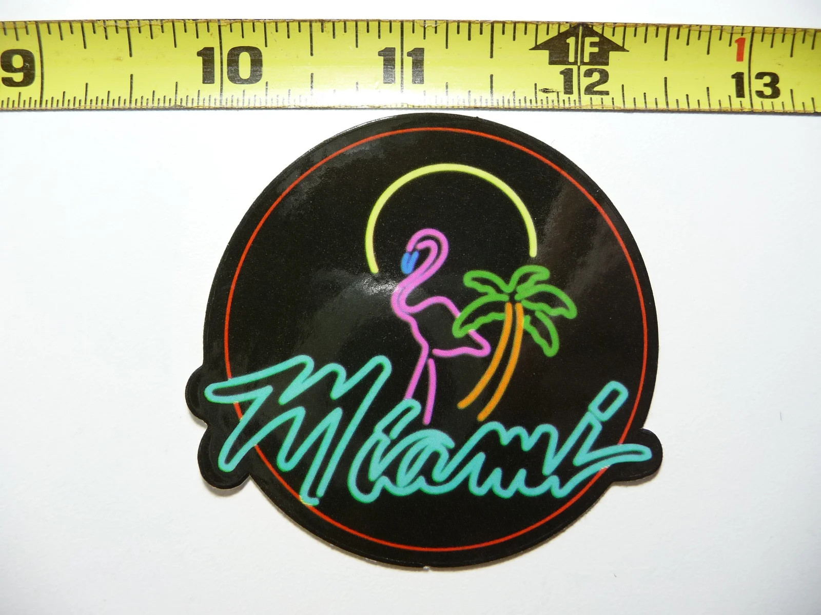 FLAMINGO MIAMI NEON STYLE SMALL STICKER DECAL COLORFUL FUNNY
