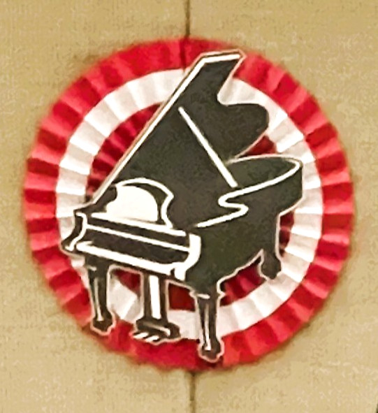 2 Large Black 14" Tall x 12" Wide Grand Piano Vinyl Cutouts on White Posterboard