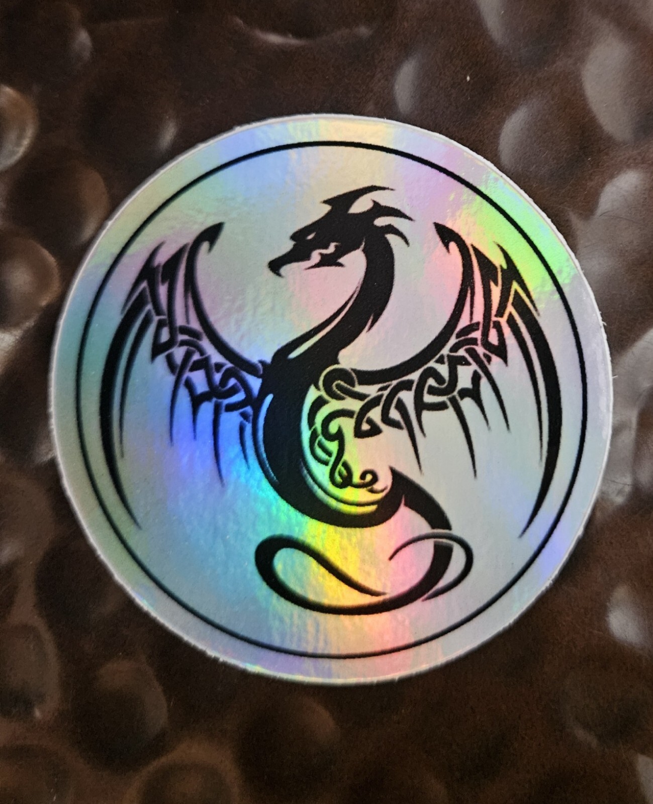 CELTIC KNOT TRIBAL DRAGON Holographic Sticker Vinyl 2.5 in UV WEATHER RESISTANT