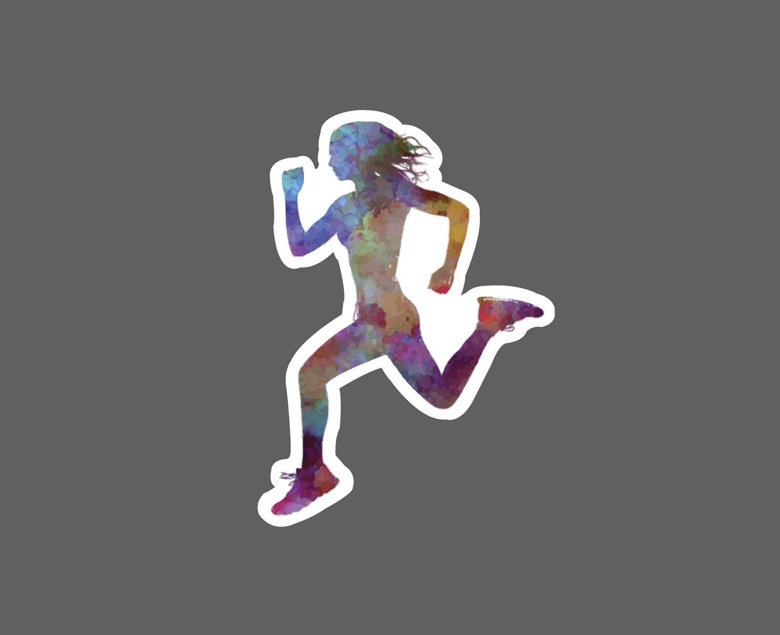 Woman Running Sticker Colorful Waterproof – Buy Any 4 For $1.75 EACH Storewide!