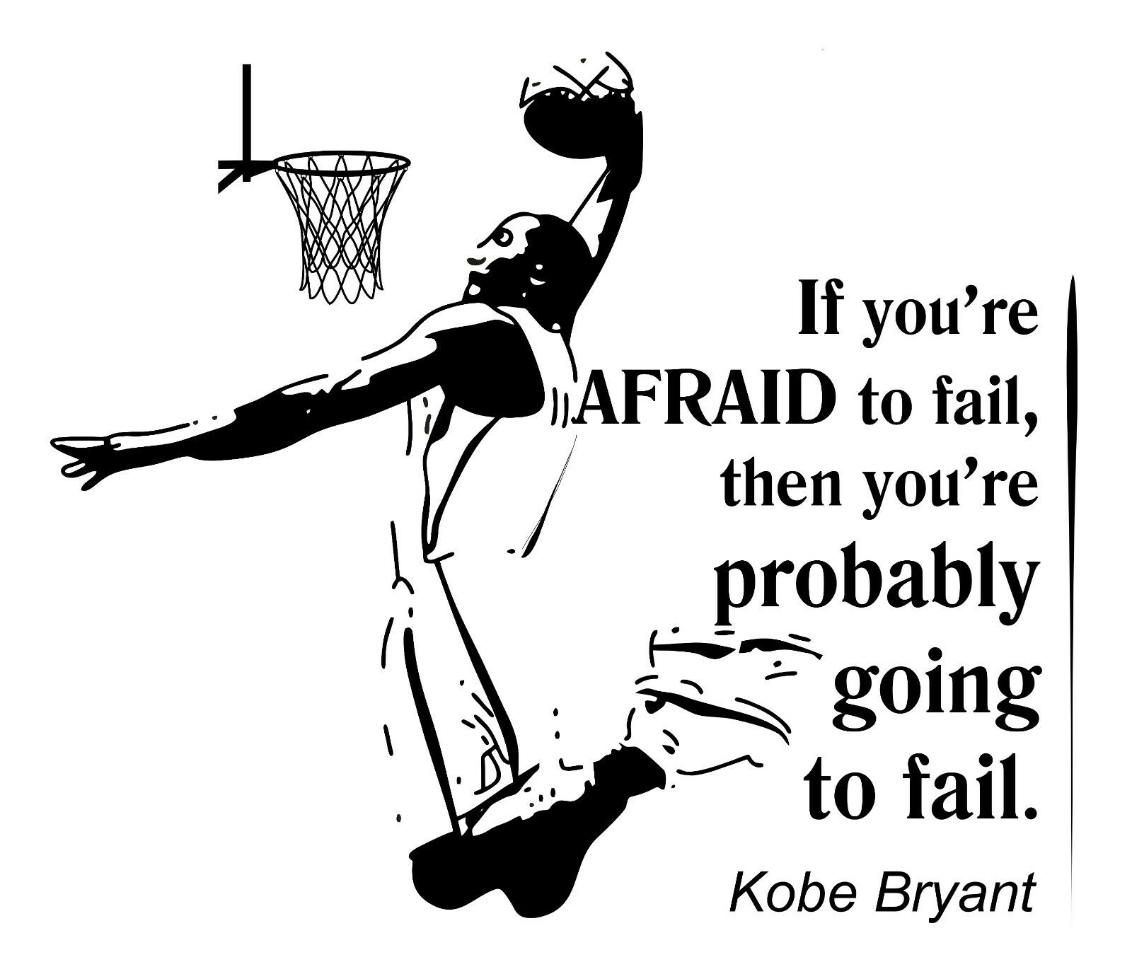 Kobe Bryant Inspirational Wall Art Decal Quotes – Home Bedroom Decoration 17×20