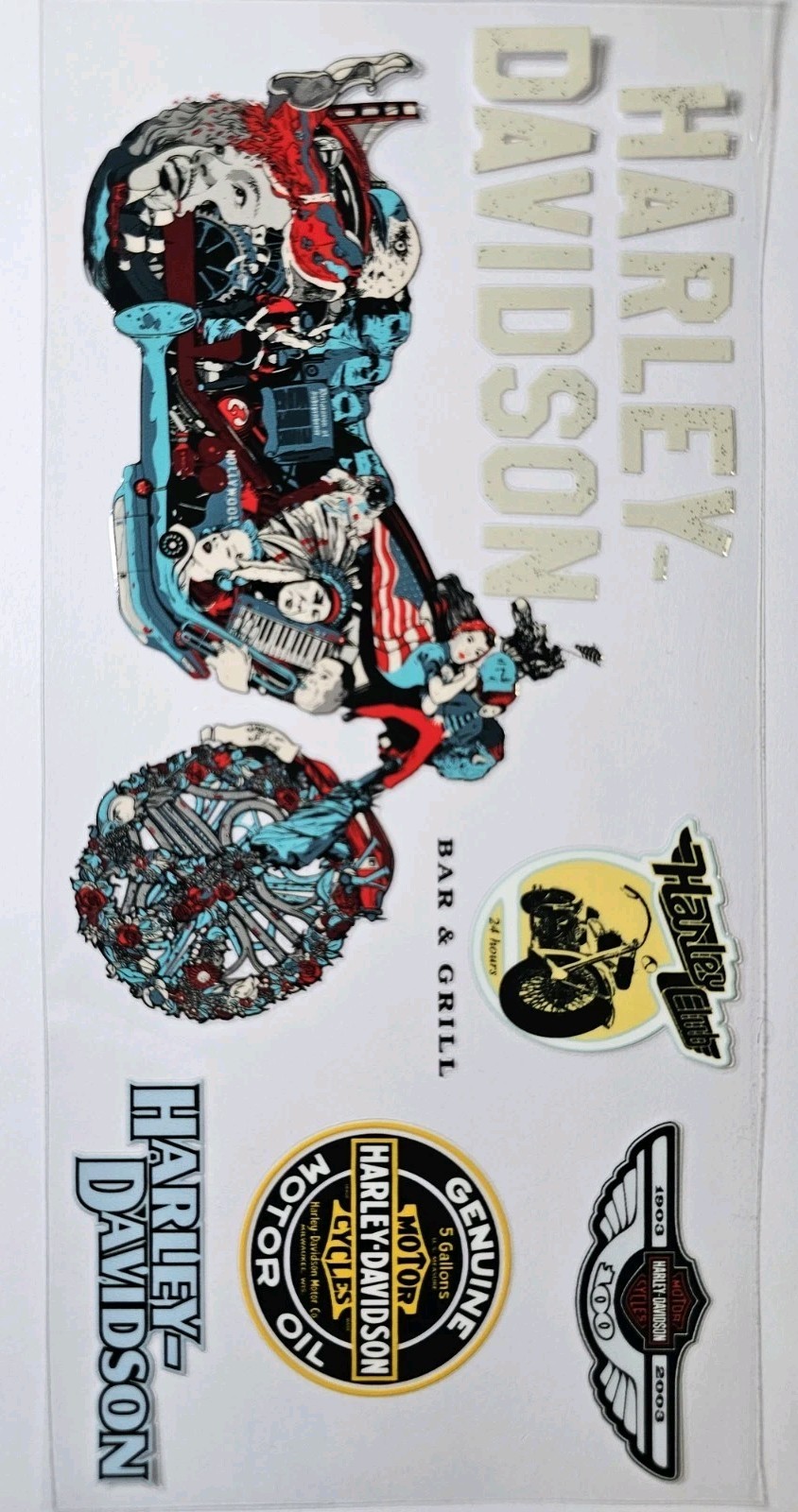 Harley UV DTF Transfer Sticker Wrap Tumbler UVDTF BUY 10+ GET COMBINED SHIP