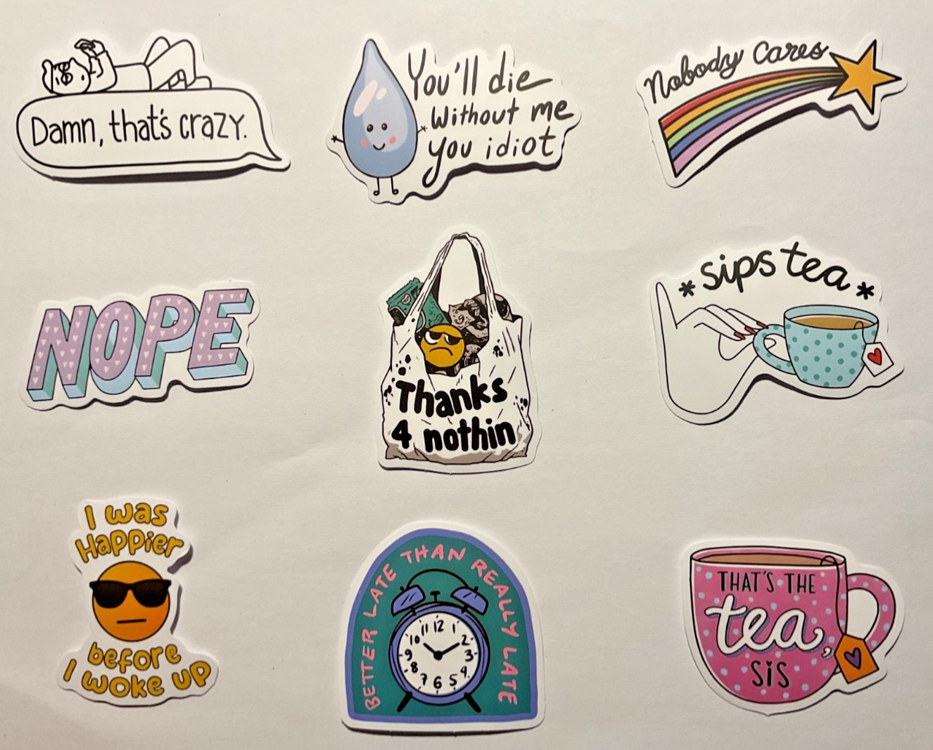 Adult Humor Meme Waterproof STICKERS DIY phones, scuba, helmets, cases